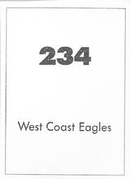 1990 Select AFL Stickers #234 West Coast Eagles Back